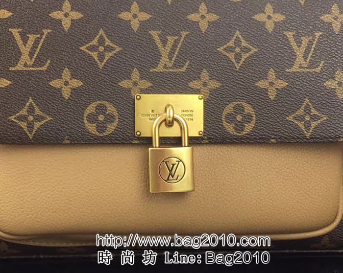 路易威登LV頂級原單M44257 Monogram帆布 粒紋皮革MARIGNAN 郵差包 YDH1615